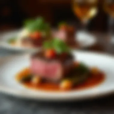 Veal as a Culinary Centerpiece An elegant dining setting featuring veal as the main course